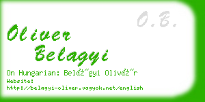 oliver belagyi business card